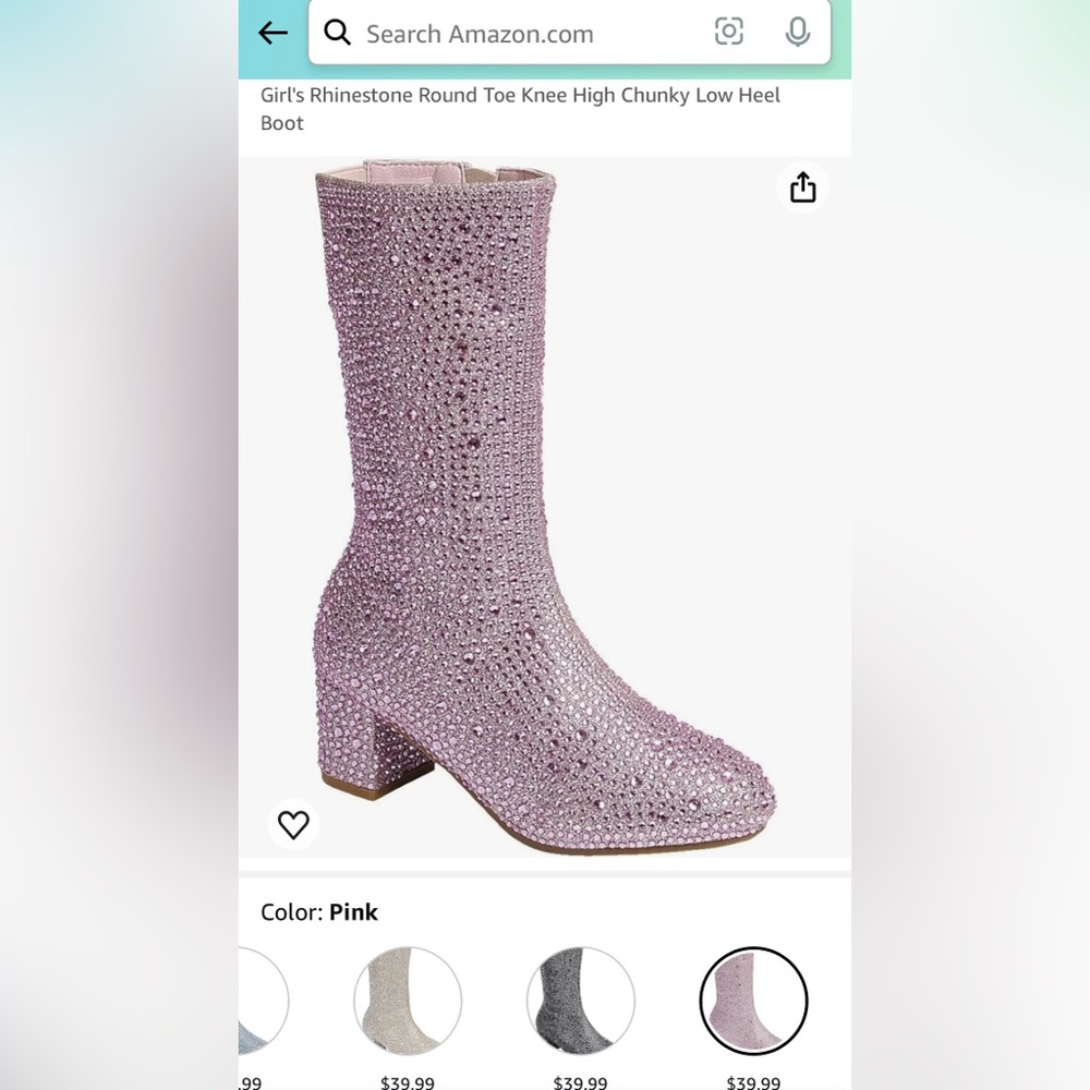 Toddler sparkly pink boots